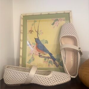 Madden Women’s Cream Woven Mesh Mary Jane Shoes